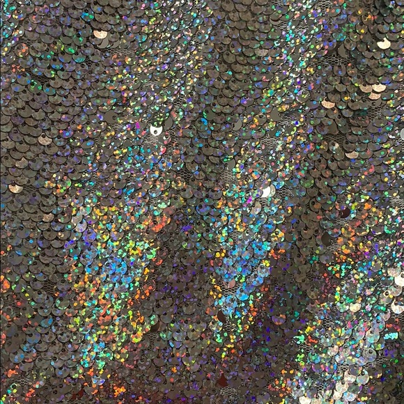 NWT Silver Sequin Pencil Skirt - Picture 2 of 3